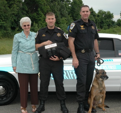 On June 15, 2007, Ms. Barbara J. Easley of Callaway, Maryland donated a K-9 Tactical Vest to the St. Mary's County Sheriff's Office K-9 Unit.
