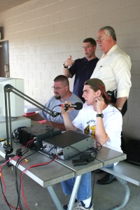 Rob Hoyt of the Charles County Amateur Radio Club (CCARC) shows Commissioner Graves the PSK31 Digital Communications System.