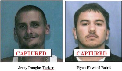 Jerry Douglas Tasker, 24, of Montgomery County, and Ryan Howard Baird, 19, also of Montgomery County, were arrested on Thursday, Aug. 23, 2007 in Falls Church, Virginia and charged with the Bayfront Park thefts in Chesapeake Beach, Md.