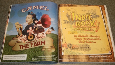 Md. Attorney General Gansler says the above ad, 2 pages of a 9-page "special advertising section" for Camel cigarettes which appeared in Rolling Stone Magazine, violates 1998 Consent Decree that prohibited the use of cartoons and brand merchandise in the marketing of R.J. Reynolds Tobacco products. (Image courtesy of Attorney General Gansler's office)