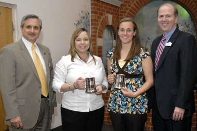 From left are CSM President Dr. Brad Gottfried, Altice, Harrison and CSM Vice President of Student and Instructional Support Services Bill Comey.