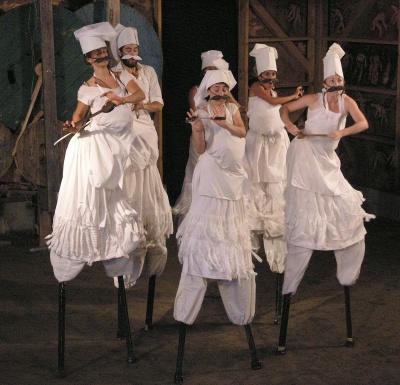 "Chefs on Stilts" from the Sourdough Philosophy Circus, part of the Bread and Puppet Theater repertoire. (Photo: Jack Sumberg)