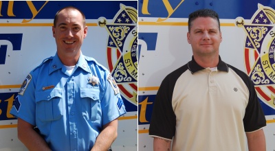 Two St. Mary's County deputies are being deployed for U.S. military operations in Iraq. Sgt. Christopher Medved (left) is a lieutenant in the United States Navy Reserves and Senior Deputy First Class Randall Wood is a gunner's mate second class in the United States Navy Reserves. (Submitted photos)