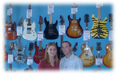 Keith Grasso and his fiancée Nicola Haverstick are the owners of the new Island Music Company in La Plata.