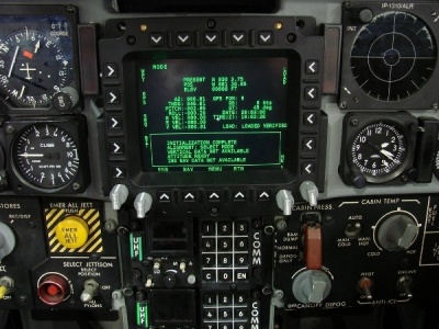 The cockpit display for the F-5N’s new LN-260 Inertial Navigation System. (Photo: U.S. Navy)