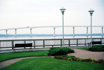The Governor Thomas Johnson Memorial Bridge as seen from Solomons Island. In addition to being a rush hour bottle-neck, many fear the safety of the structure. (somd.com File Photo)