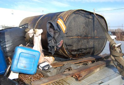 This stolen heating oil tank was recovered by Charles County Sheriff's Officers. (Photo: CCSO)