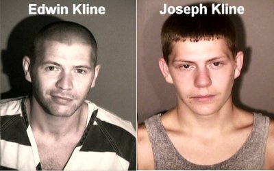 Edwin Rowe Kline, 31, and Joseph Poole Kline, 26, both of Lexington Park, were arrested in connection with a series of thefts of the contents of unlocked vehicles in the California area on May 20. (Arrest photos)