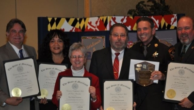 Left to right: Victor Curtis, Beverly Deniston, Diana Donohue, Allen Stevenson, Sheriff Coffey, Wayne Magoon. (Submitted photo)