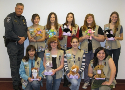 Pictured Front Row, Left to Right: Margaret Fletcher, Sage Larson, Caroline Fletcher, Anna Gorenflo. Pictured Back Row, Left to Right: Sheriff Evans, Elizabeth Fletcher, Kyla Nauman, Ashley Terry, Mollie Mace. and Maggie Saunders.