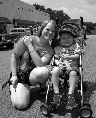 Adam Lumpkins with his mother Jamie. (Photo: Sarah Miller, The County Times)