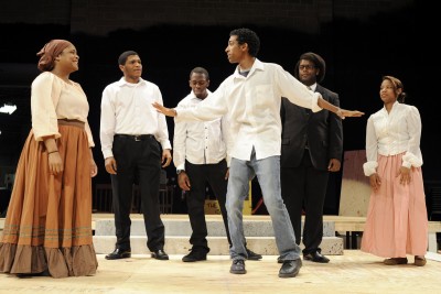 Cast members are, front center, Rami Essa of Waldorf, and, rear from left, Alyshia Bradley of Lusby, Brian Taylor, Ricky Jenkins, Kenneth Waters Jr. and Jamie Green, all of Waldorf.