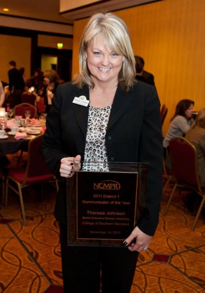 College of Southern Maryland (CSM) Senior Executive Director of Marketing Theresa Johnson was named Communicator of the Year by the National Council for Marketing and Public Relations (NCMPR) District I at its annual conference Nov. 14 in Baltimore.