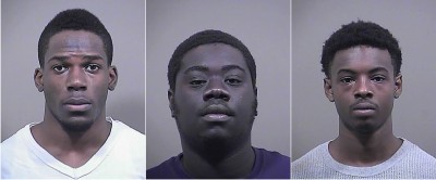 Jalen Rayvon Pickett, 19, of Clinton, on left; Rostelle Donte-Lawrence Bethea, 19, of Upper Marlboro, center; and Marlon Jermaine Robinson, 19, of Clinton, on right, have been arrested and charged in connection with a clothing swap conspiracy that used Facebook to bait the teenaged victims.