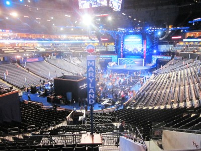 Maryland delegation seats at Time Warner Cable Arena in Charlotte. (Photo: MarylandReporter.com)