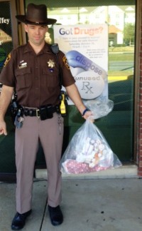 More than 60 pounds of unwanted, unused and expired medications were collected on Saturday, October 26 as part of the National Take-Back Medications Day sponsored by local law enforcement agencies and the DEA.