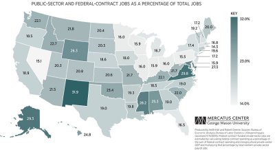 Map of U.S. Taxpayer funded jobs.