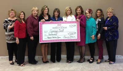 SOMD Women’s League presents grant check to Spring Dell Center’s Executive Director Donna Retzlaff. (Contributed photo)