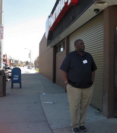 Rite Aid employee Jason Carter stands outside of the store in Park Heights. (Photo: Sam Schmieder)