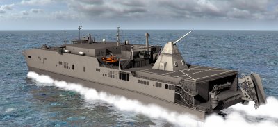 WASHINGTON - An artist's rendering shows the Office of Naval Research-funded electromagnetic railgun installed aboard the joint high-speed vessel USNS Millinocket (JHSV 3). The railgun - a long-range weapon that launches projectiles using electricity instead of chemical propellants - is undergoing testing at Naval Surface Warfare Center Dahlgren Division (NSWCDD). Secretary of the Navy Ray Mabus announced in a July 1 press release that the NSWCDD team integrating safety into programs - including the electromagnetic railgun - won his 2014 Safety Excellence Award for the Safety Integration in Acquisition Category. "This award recognizes many years of hard work, dedication, and innovation in the field of system safety," said Andy Knott, acting deputy NSWCDD Engagement Systems Department head. (U.S. Navy photo illustration/Released)