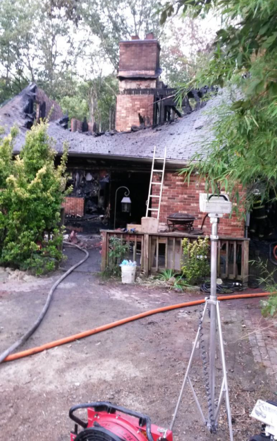 What remains of the structure after the fire was extinguished. (Photo: State Fire Marshal)