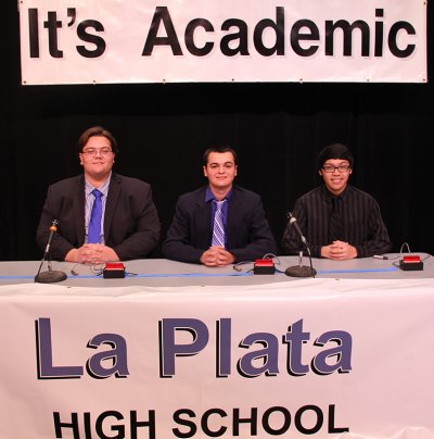 La Plata High School's It's Academic team earned the first-place spot at the regional event held Dec. 3 at the La Plata campus of CSM. The three-member team of students, from left, T.C. Martin, Matthew Kamin and Justin Cortez, will compete in a match against Stonewall Jackson and Jefferson high schools that will be televised March 21 on NBC4