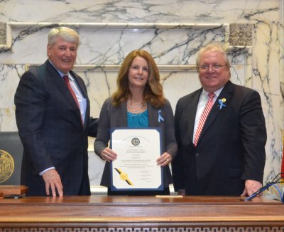 Speaker of the House, Michael Busch (30A Anne Arundel), Kym Kilbourne, Global Genes , Delegate Anthony O’Donnell (29C Calvert/St. Mary’s)