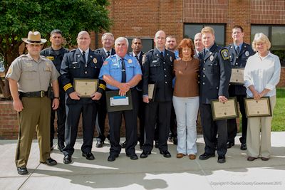 Pictured: Front row (left to right): Jimmie Meurrens, Maryland State Police; James Best, Newburg VFD; Harry Knight, Newburg VFD; Dennis Welsh, CCDES; Kele Harris, patient; Ryan Norris, CCDES; and Elizabeth King, CCDES. Back row (left to right): Claude Boushey, Maryland State Police; George Hayden, Newburg VFD; Danny Butler, Newburg VFD; Jeff Hammett, Newburg VFD; Peter Wild, CCDES; and Michael Ivie, Newburg VFD. Not pictured: Jonathan Nishi, Maryland State Police.
