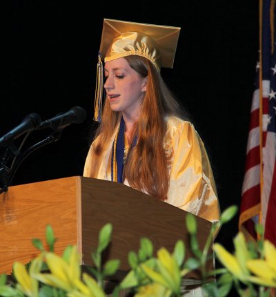 Thomas Stone High School Class of 2015 valedictorian Amanda Reigel spoke to her fellow graduates about their successes and the future during Stone’s graduation ceremony held May 29 at the Convocation Center at North Point High School.