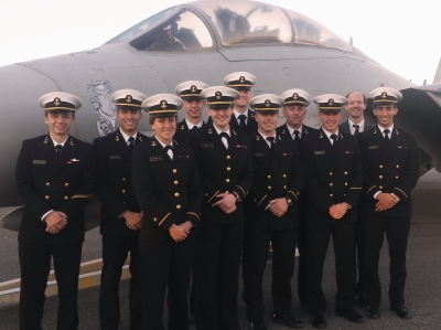 U.S. Naval Academy midshipmen and their electrical engineering professor are pictured during their Naval Surface Warfare Center Dahlgren Division (NSWCDD) tour Dec. 4. (U.S. Navy photo by Bruce Naley/Released)