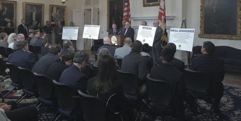 Gov. Larry Hogan announces tax cut proposals. (Photo: Governor's Office)