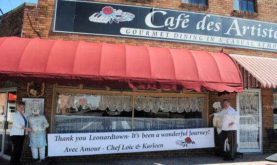 Karleen and Loic Jaffres in front of the restaurant they honed for 17 years. (Photo: Crista Dockray)