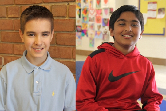 Milton M. Somers Middle School sixth grader Haakon Berglund and Piccowaxen Middle School seventh grader Hargunn Sandhu.