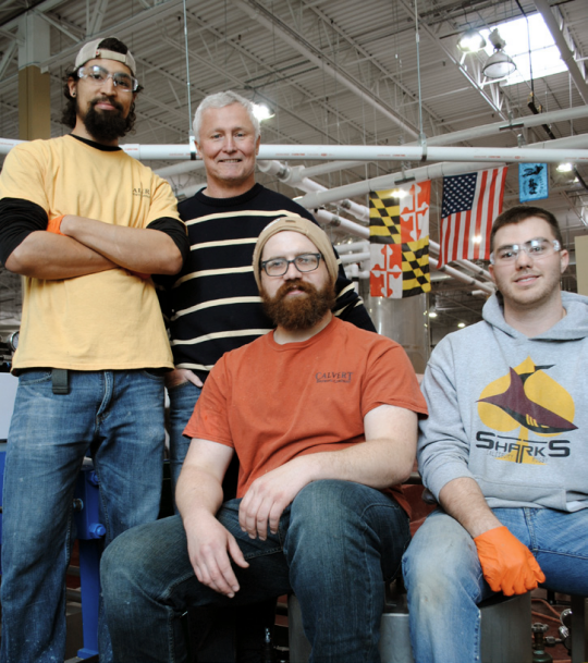 From Left to Right: Matt Ducey-Head Brewer, Mike Scarborough- Co-Owner and Managing Partner, Nick Finney- Assistant Brewer, Jacob Cusic- Brew Hand.