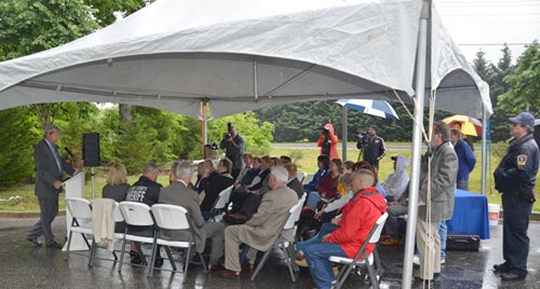 The BOCC made its announcement during a press conference on the grounds where the new shelter will be built at 5055 Hallowing Point Road in Prince Frederick. (Photo courtesy Calvert Co. Gov.)