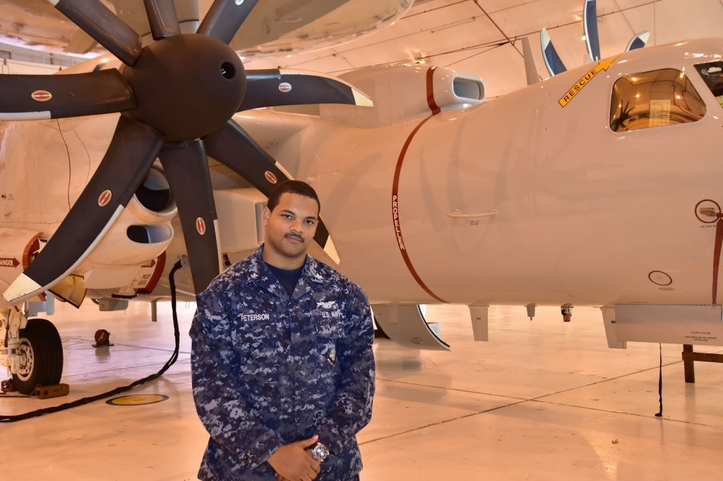 Petty Officer 2nd Class William Peterson is an aviation electronics technician with NTWL, responsible for government oversight of civilian contractors on the testing and evaluation of the newest and advanced naval aircraft for the fleet.