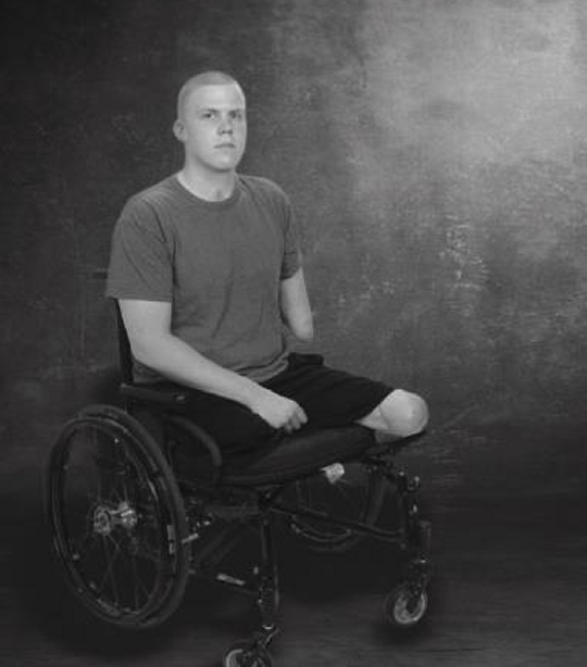 Thomas Caleb Getscher, a Marine critically wounded from a bomb blast in Afghanistan back in 2012.