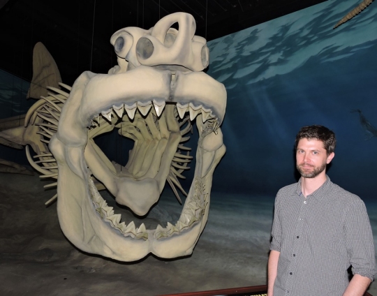 Dr. Olivier Lambert pictured with Megalodon.