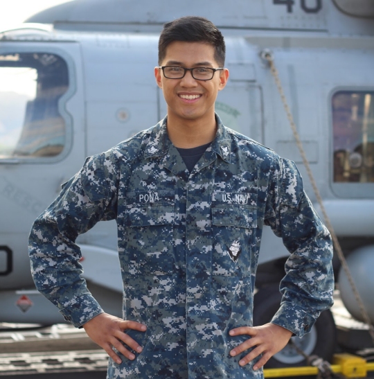 Petty Officer 2nd Class Rae Pona is a sonar technician aboard USS Shoup, currently operating out of Pearl Harbor, Hawaii.