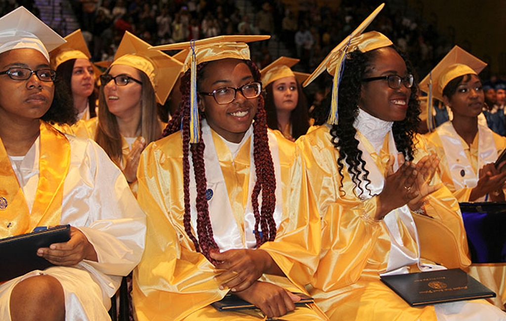 Seniors sit through their graduation ceremony for Thomas Stone High School on June 2. (Photo: CCPS)