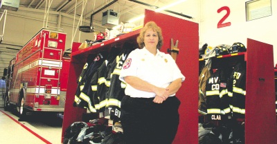 Carol Craig of Golden Beach is the first female fire chief in the 81-year history of volunteer firefighting in Southern Maryland. Photo by Andrew Knowlton.