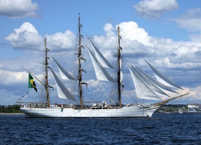 The Cisne Branco, a Brazilian Navy sailing vessel, came to the assistance of a distressed sailboat off the coast of N.C. today. (Photo: Wikipedia)