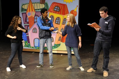 Cast members from left are Hannah Donaldson as Jillian, Rami Essa as Jack, Jessi Kirkham as Cindy and Rusty Hrabe as Pinocchio.