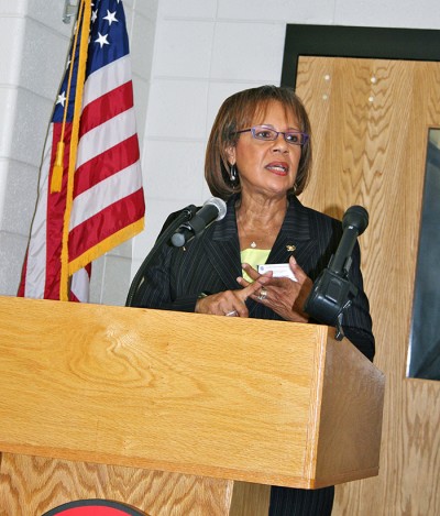 Patti Grace Smith, a consultant and member of the advisory board of the National Air and Space Museum, was the guest speaker at the Educational Exchange and spoke to attendees about being successful in STEM fields.