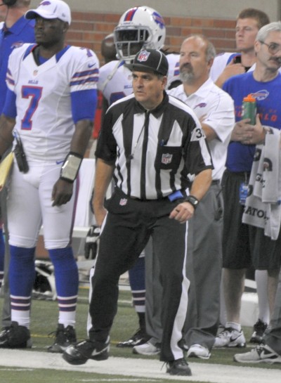 Tom Falcinelli officiates an NFL preseason game between the Buffalo Bills and Detroit Lions Aug. 30 in Detroit. (Handout Photo)