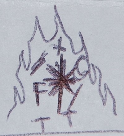 Victim's sketch of suspect's tattoo (may not be exact).