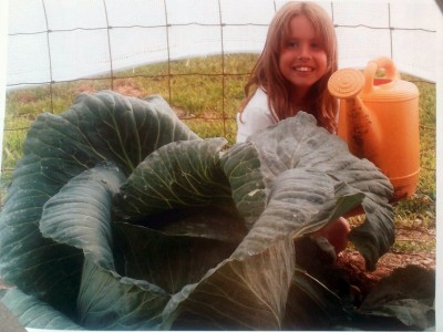 Natalie Fox and her award winning cabbage. (Submitted photo)