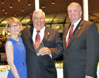 From L to R: Beverly Stickles – President, Cedar Lane Senior Living Community, Distinguished Service Award Honoree F. Elliott “Sonny” Burch, Jr. and John K. Parlett, Jr. – Chairman, Board of Directors, Cedar Lane Senior Living Community.