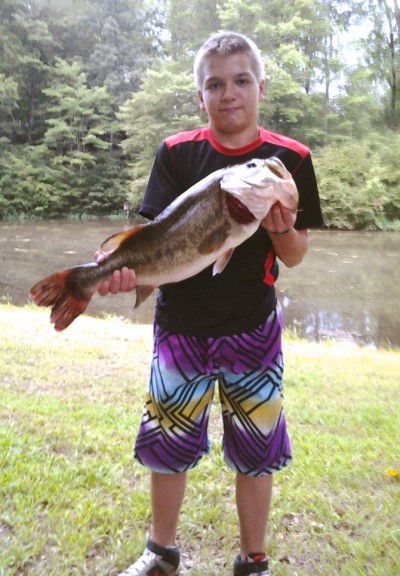 Colton Lambert, 12, of Huntingtown, Calvert Co., now holds the state record for catching this Largemouth Bass.