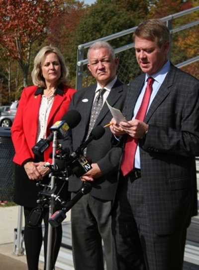House Minority Whip Kathy Szeliga, Senate Minority Leader David Brinkley and GOP counsel Dick Haire. (Photo: Glynis Kazanjian)